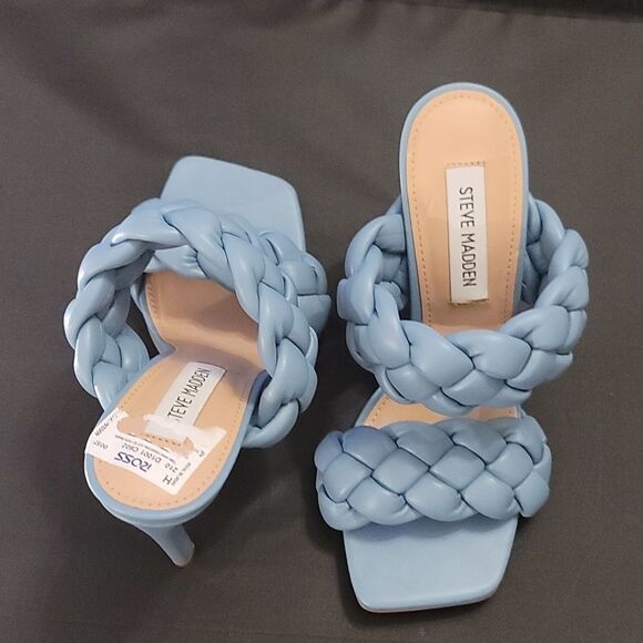 BRAND NEW STEVE MADDEN WOMEN"S CHUNKY BRAIDED STRAP KENLEY HEELED SANDAL G1 - Picture 12 of 16